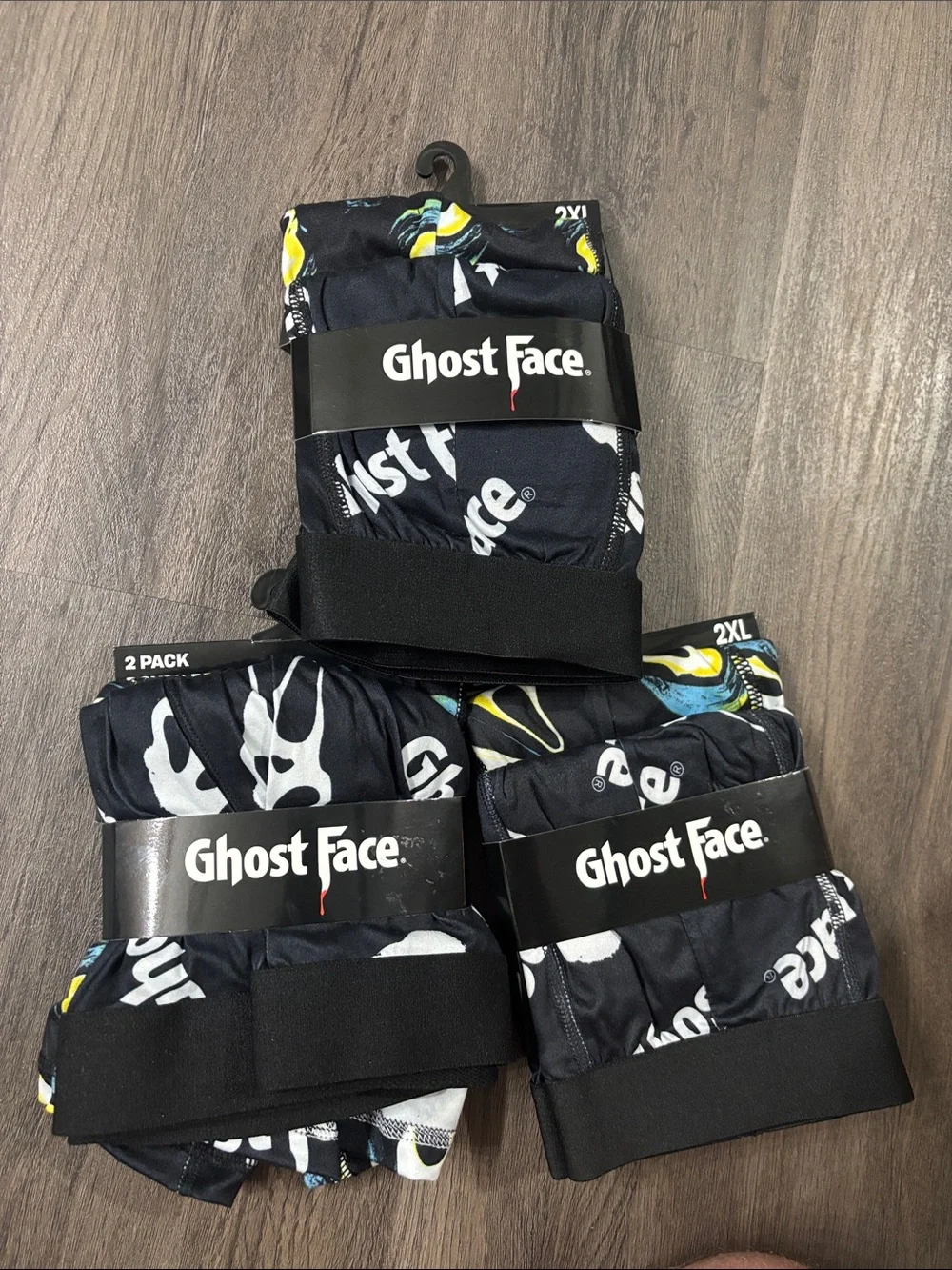 Ghost Face Men's Boxer Briefs! Size 2XL! NWT. 3 PACKS of TWO!